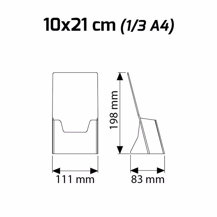 10x21 cm şeffaf broşürlük ölçüleri