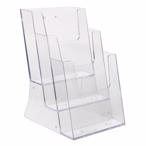 Masaüstü broşürlük 15x21 cm 3 Katlı şeffaf ürün örneği